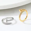Women Adjustable Nail Ring Korean Fashion Punk Cubic Zirconia Ring Daily Simple Jewelry 1