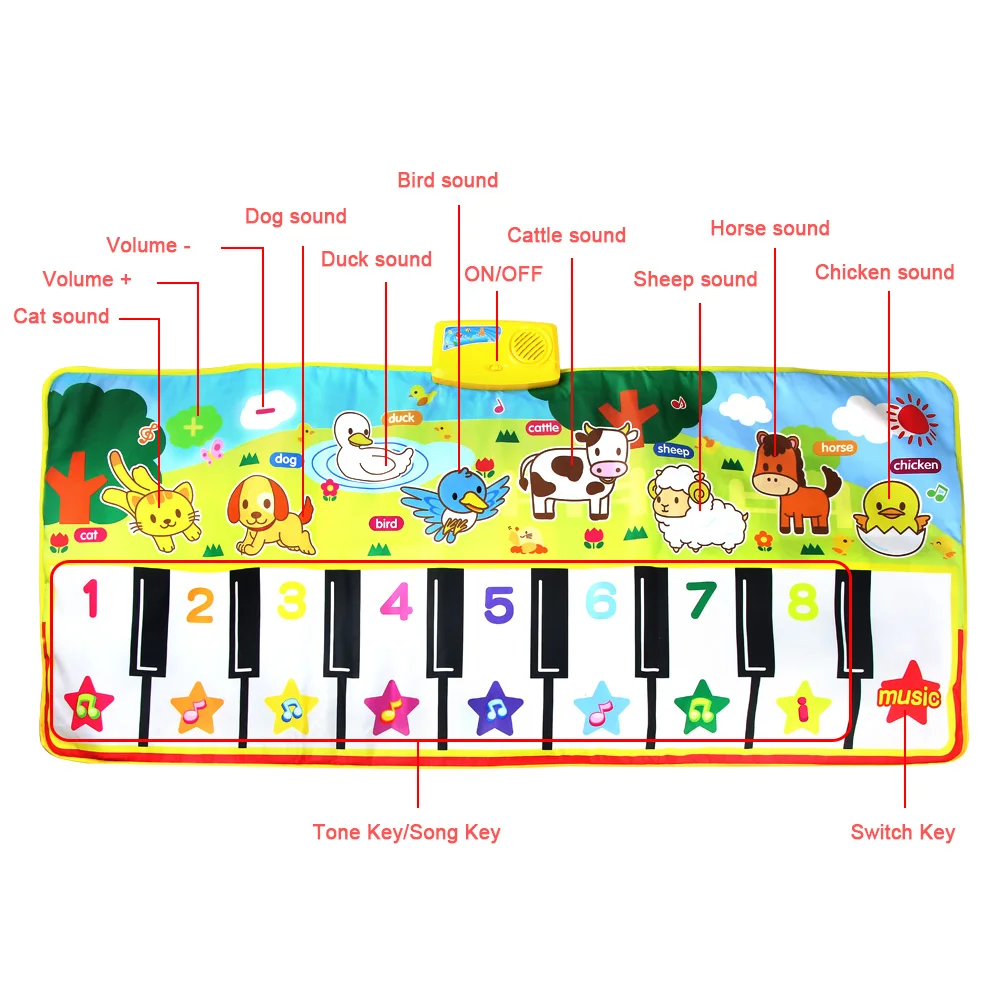 Esteira Musical do bebê do tamanho grande, Brinquedo do piano, Tocar música,  Educação Infantil, Aprender Crianças