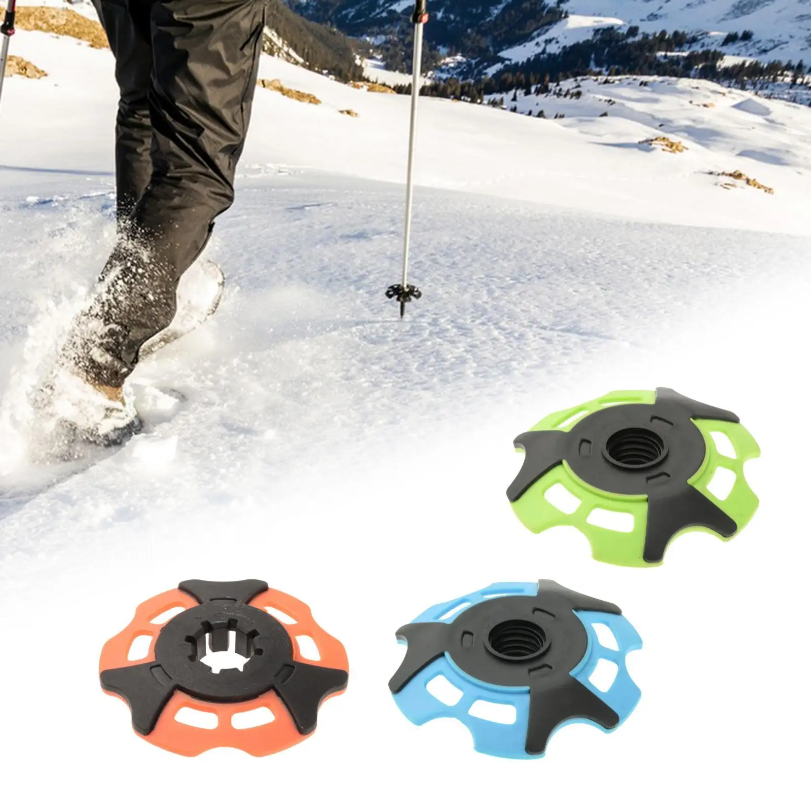 Trekking Snowflake Basket Snow Ski Basket Outer Diameter 3inch Ski Pole Basket Trekking Basket for Outdoor Backpacking Trekking 5