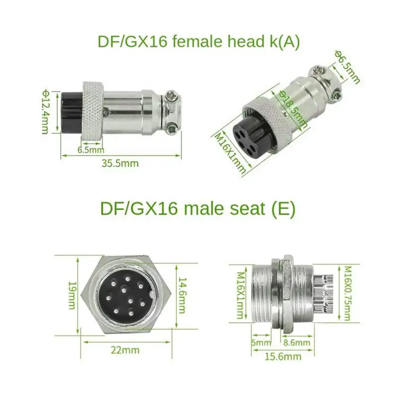 

Aviation Plug Socket Connector 2 3 4 5 6 Pin Electric Scooter eBike Charging Charger Plug Male & Female Wire Panel