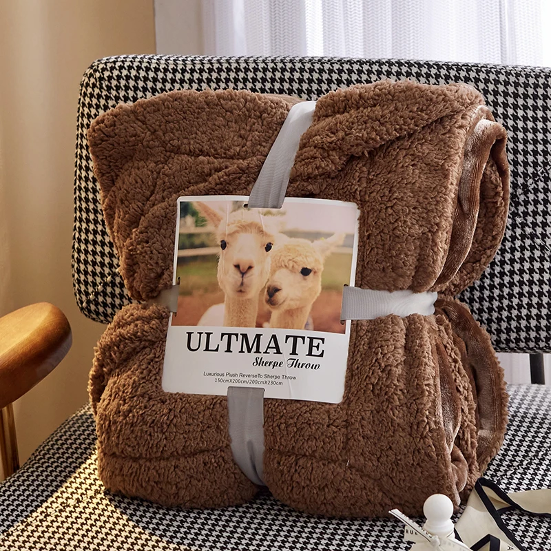 Brown Fleece Blankets And Throws Adult Thick Warm Winter Blankets Home  Super Soft Duvet Luxury Blankets On Bed Christmas Gifts - Blanket -  AliExpress