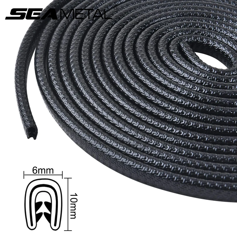 SEAMETAL U-Shape Car Door Protector Guard – Anti-Scratch Weatherproof Seal Strip & Decorative Trim
