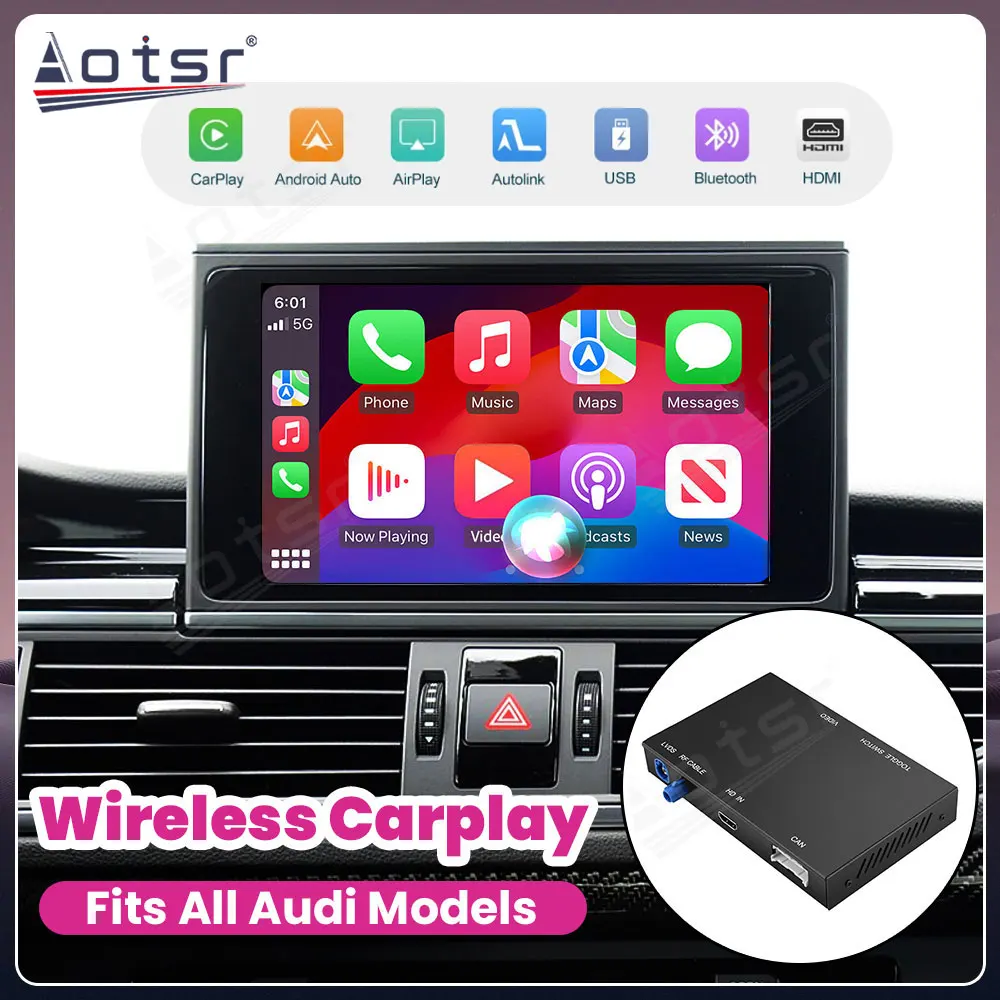 

Android Wireless CarPlay LINUX Auto Interface for Audi Q7 Q5 A4 A6 R8 RS4 TT Decoder box Mirror Link AirPlay Functions