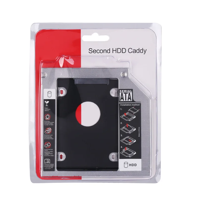 Optibay ϵ ũ ̺ ڽ Ŭ DVD  ̽, ƮϿ 2.5 SSD, ˷̴  2 HDD ĳ, SATA 3.0, 9.5mm, 12.7mm