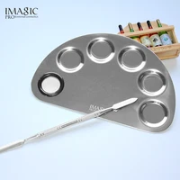 IMAGIC Professional Makeup Palette Beauty Stainless Makeup Nail Eye Shadow Foundation Mixing Palette Spatula Cosmetic Tools - Image 2