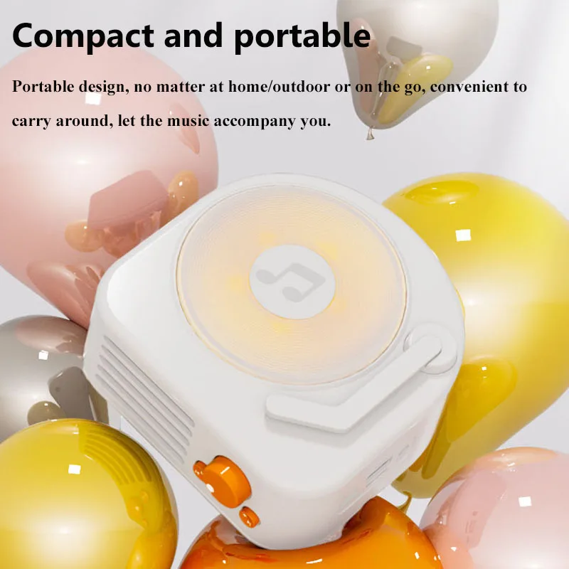 Mini Retro Bluetooth Speaker Vintage Surround Sound Music Box with Warm Ambient Light Wireless Music Player Support TF USB AUX