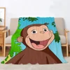 Curious George Bed Throw Blanket for Sofa Decoration Throws Blankets for Sofa Luxury Bedding Home Interior Blanket King Size 2