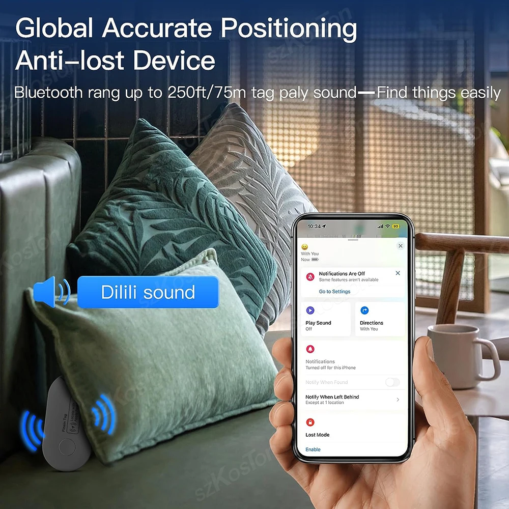 Bluetooth GPS Tracker for Air Tag Replacement Via Apple Find My to Locate Bag Bottle Card Wallet Bike Keys Finder MFI Smart ITag 4