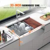 33 Inch Kitchen Sink, 304 Stainless Steel Sink, Top Mount Single Bowl Kitchen Sinks with Ledge & Accessories, Dishwasher Sinks 2