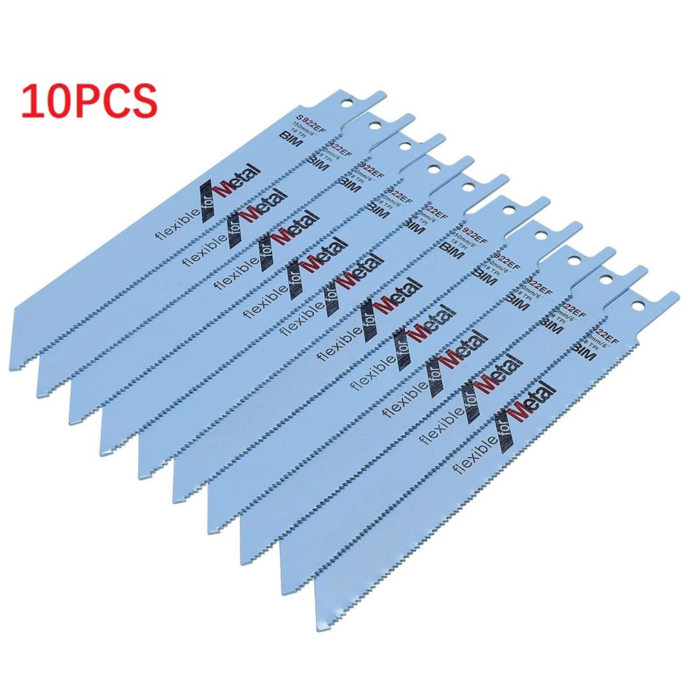 10Pcs 150mm Reciprocating Saw Blade BIM Jig Saw Blades Saber Saw For Wood Metal Cutting Tools