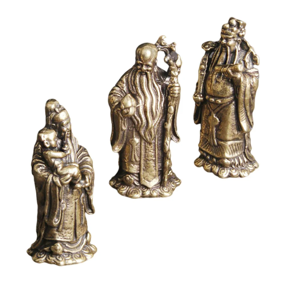 

3Pcs LUK Brass Immortal Ornament Immortal Figurine Desktop Ornament