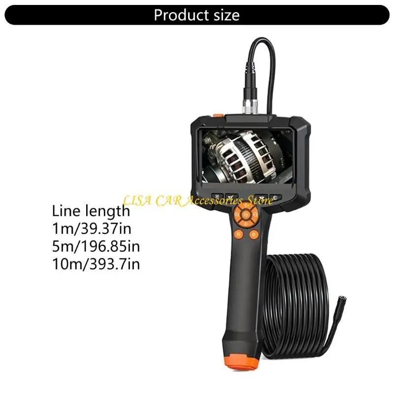 M4YB 8mm 직경 Borescope 검사 카메라 방수 카메라 4.3 인치 IPS 화면