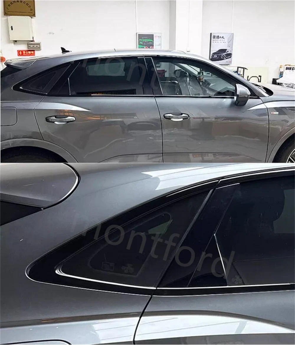 아우디 Q3 스포츠백 전용 2020 2021 2022 2023 2024, 광택 블랙 자동차 윈도우 트림 몰딩 커버 트림, 10 개