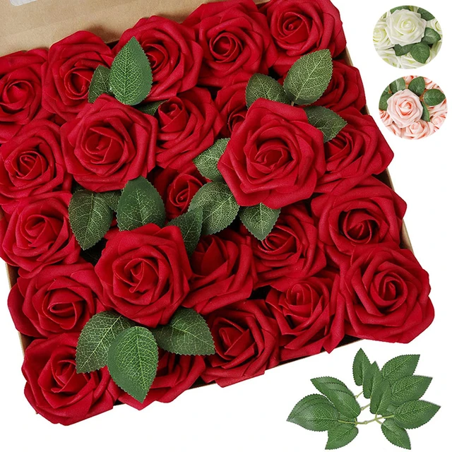 25/30/50pcs fiori artificiali di Rose fiori finti decorazioni per la  disposizione di nozze fai-da-te Rose finte dall'aspetto reale Rose di san  valentino - AliExpress