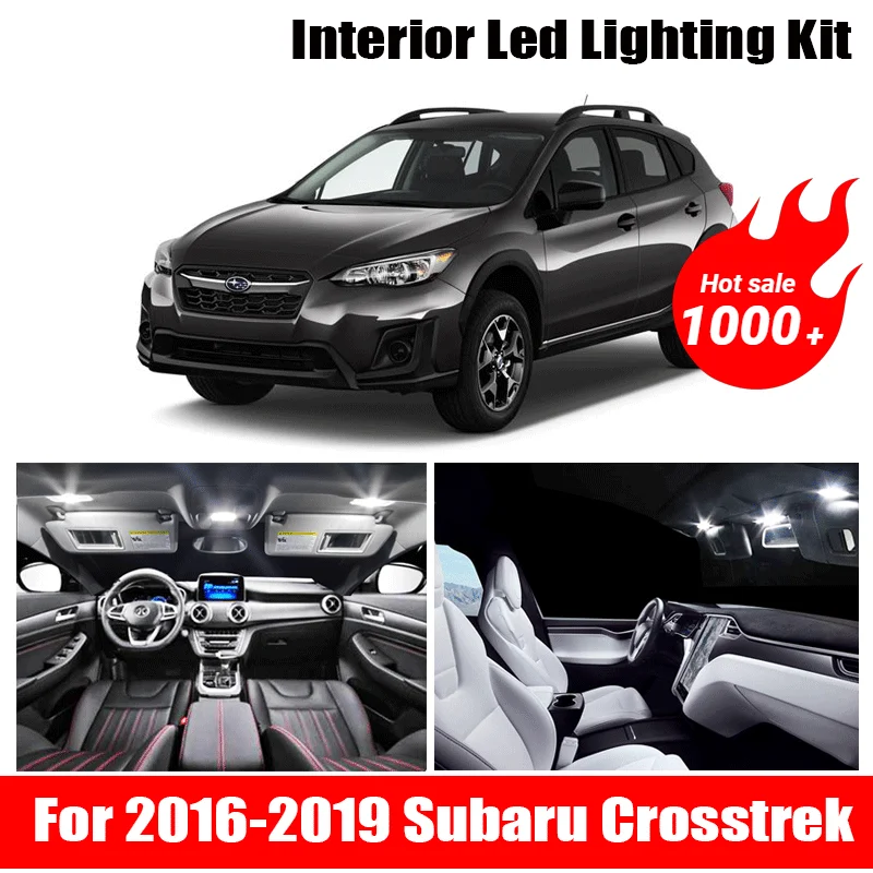 

8 шт., белая лампочка для внутреннего интерьера автомобиля, для Subaru Crosstrek 2016- 2017 2018, купольная карта для багажника, лампа для перчаточного ящика