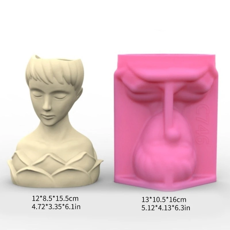 Portrait Succulents Planter Molds DIYs Concrete Flowerpot Resin Molds Pen Holder Resin Molds Desk Livingrooms Decoration