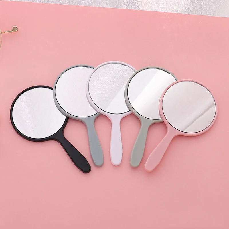 Handheld Makeup Mirror Round Makeup Vanity Mirror With Handle Hand