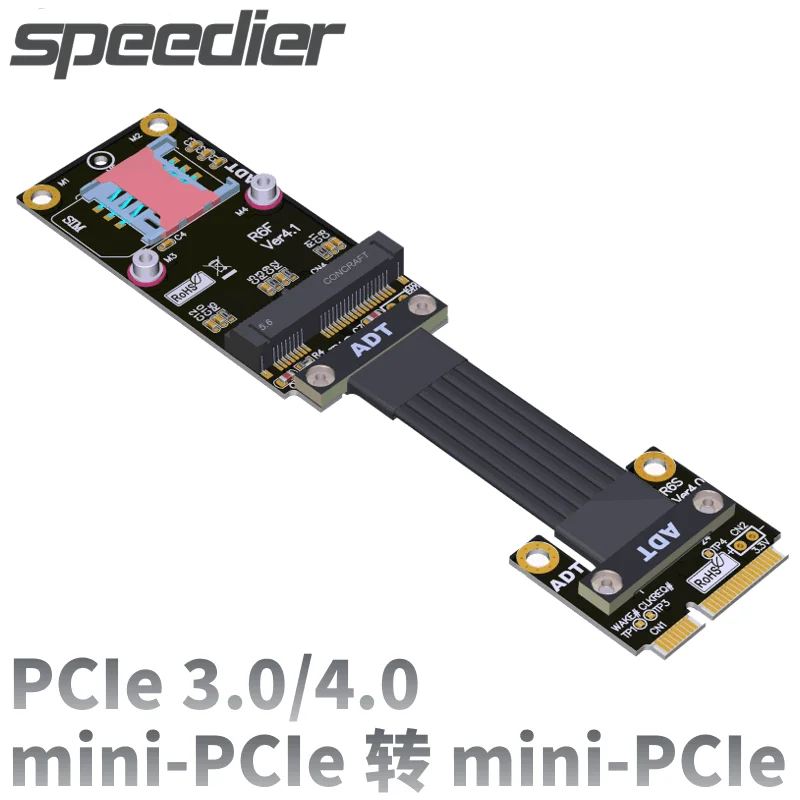 Mpcie para Mini-pcie Cabo de Extensão de Rede sem Fio Mini Pcie 4.0 Mpci-e Riser Adaptador Extensor Placa Gráfica Cabo R66sf - Imagem 3
