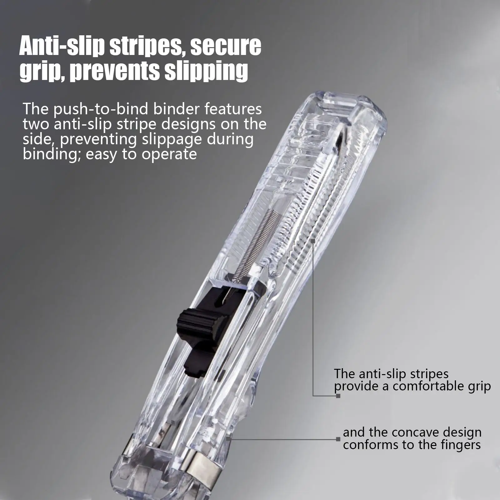 클립 스테이플러 휴대용 핸드헬드 종이 크림퍼 도구(홈 오피스 학교 교실 책상 문서용 재사용 가능한 클립 200개 포함)