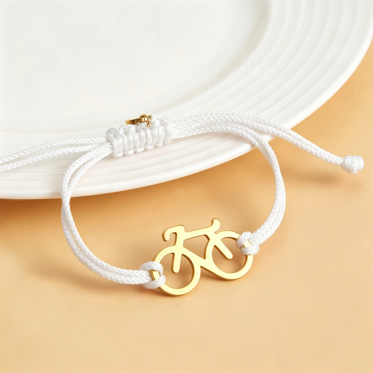 Trendy 2025 Pink Bicycle Pendant Sports Bracelet