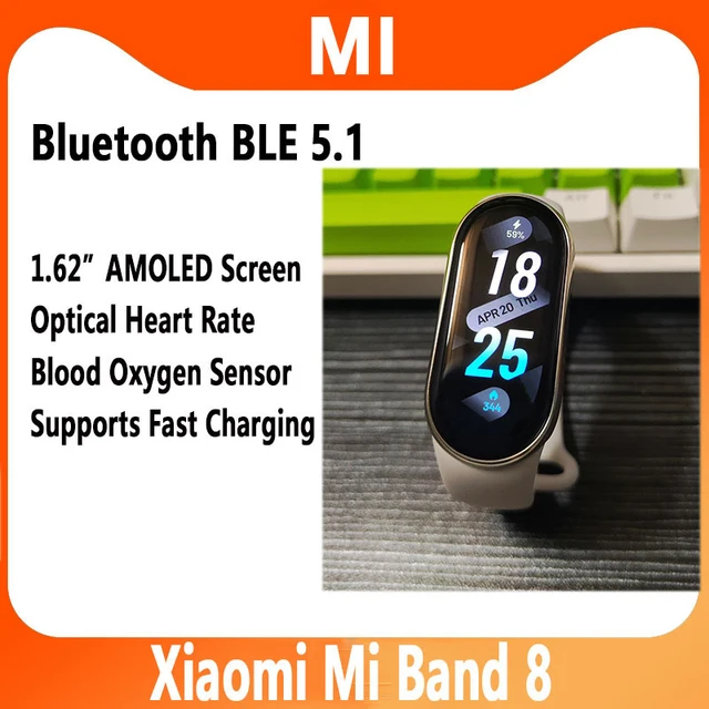 Xiaomi Mi Band 8 Global Version Smart Bracelet 1.62 AMOLED Screen Blood  Oxygen Tracker 150+ Fitness Modes 190mAh Battery - AliExpress