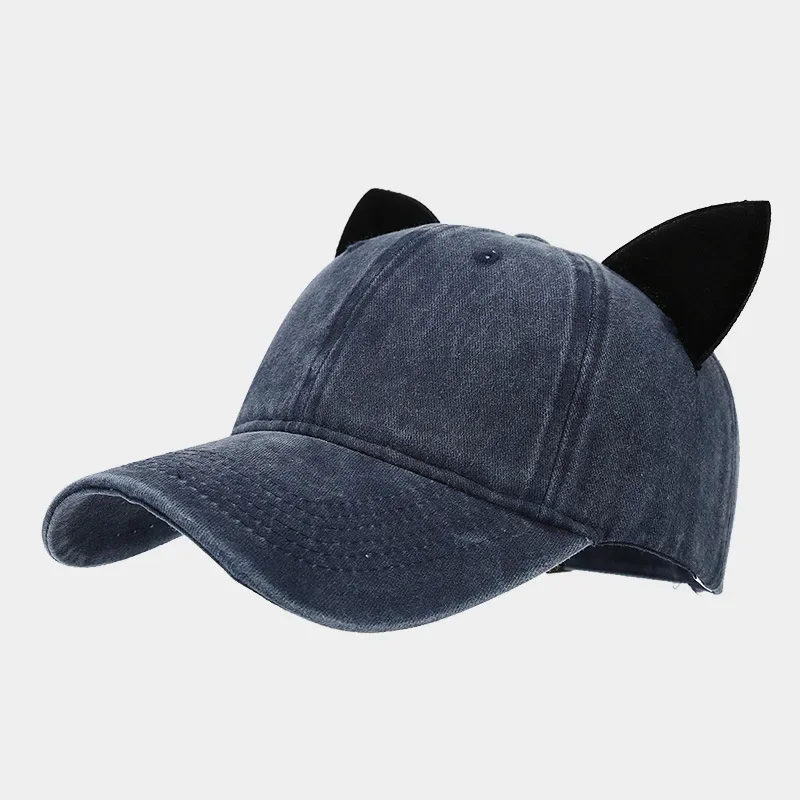 Casquette Baseball Avec Oreilles De Chat - Velours Côtelé, Réglable 56-59cm - Style Décontracté Pour Femmes Et Ados