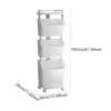Laundry Cart Dirty Clothes Basket Storage Organizer with Wheels, Laundry Hamper Storage Shelves for Apartment Home Dorm 6