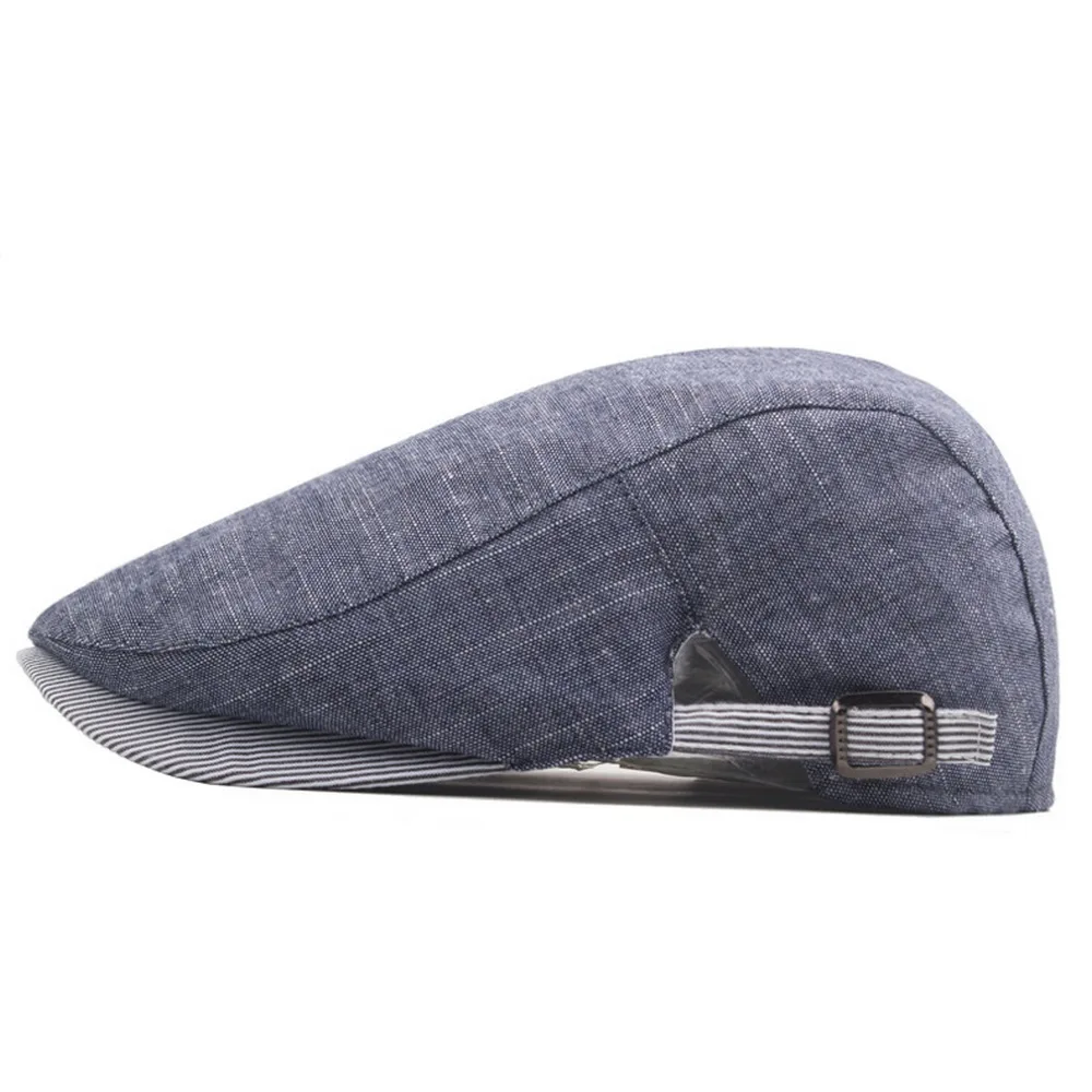 Men Newsboy Caps Spring And Autumn Berets Hats Cotton Polyester 57-62cm Big Head Circumference Striped Brim Casual Style BT0102 3