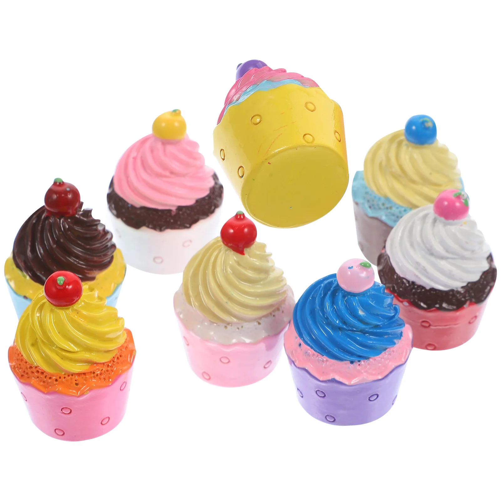 

Artificial Cupcake Figurine Resin Accessories Cupcakes Simulation Keychain Charms
