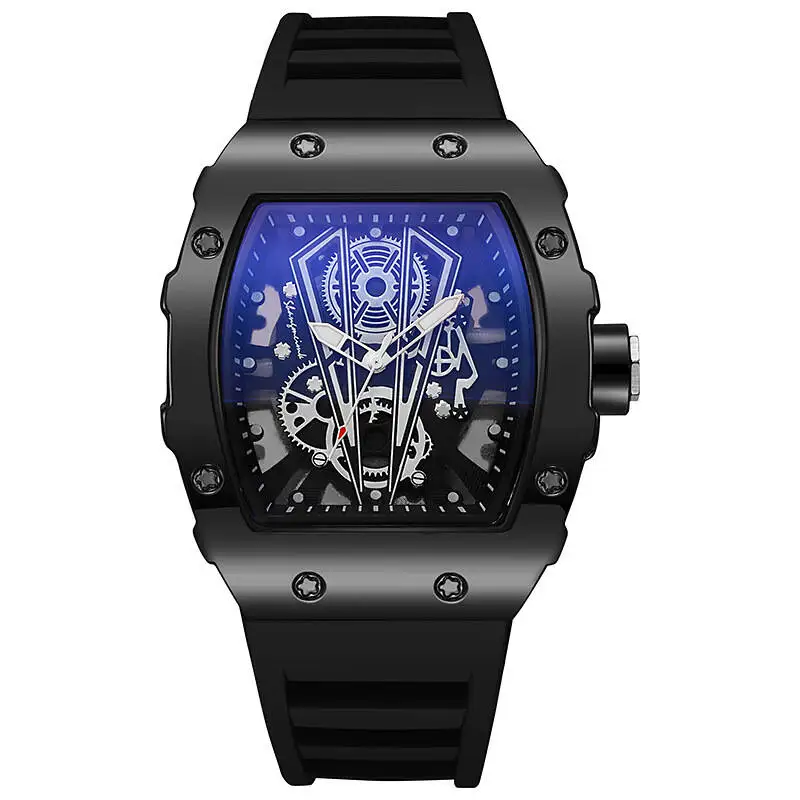 1/2 pezzi moda uomo orologi di lusso quadrante grande orologio al quarzo casual cinturino in silicone orologi sportivi da uomo Reloj Hombre (senza scatola)