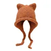 New Fashion Cute Knitting Beanie Hat 2022 Autumn Winter Knitted Wool Caps Girl Cat Ear Pointed Pullover Women Bonnet Hats 5