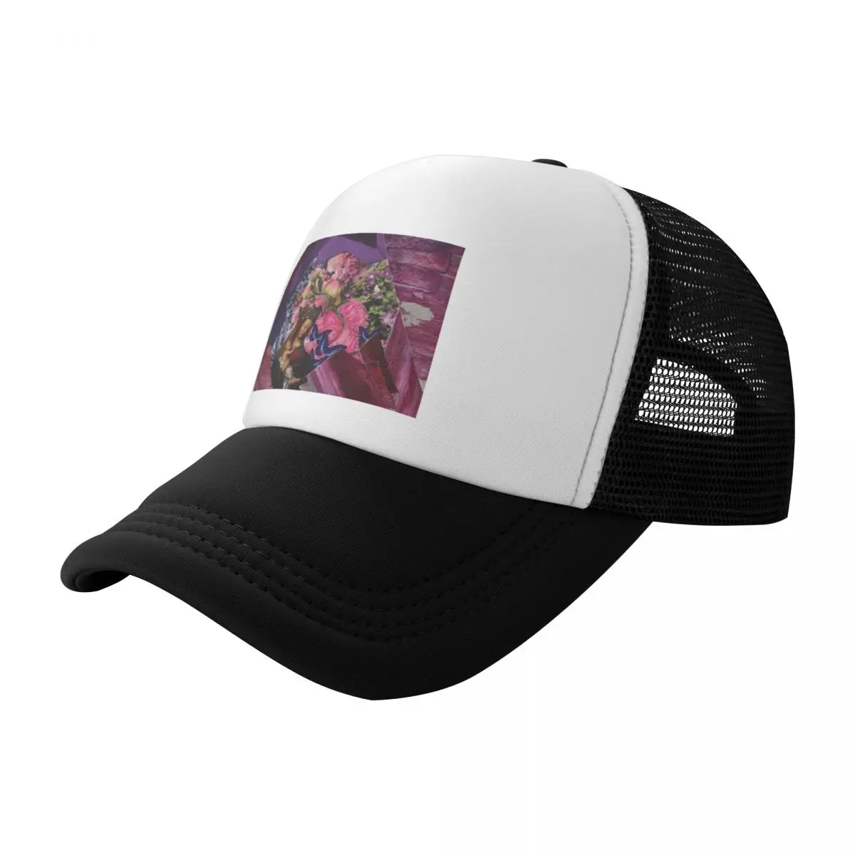 

Purple Floral Collage Baseball Cap funny hat Luxury Brand Women Men's