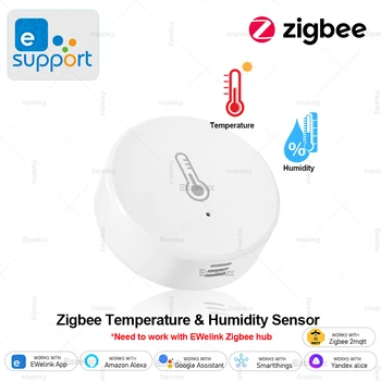 EWelink Smart Zigbee Temperature Humidity Sensor App Control Indoor Thermometer Monitor Home Automation Works With Alexa Google 1