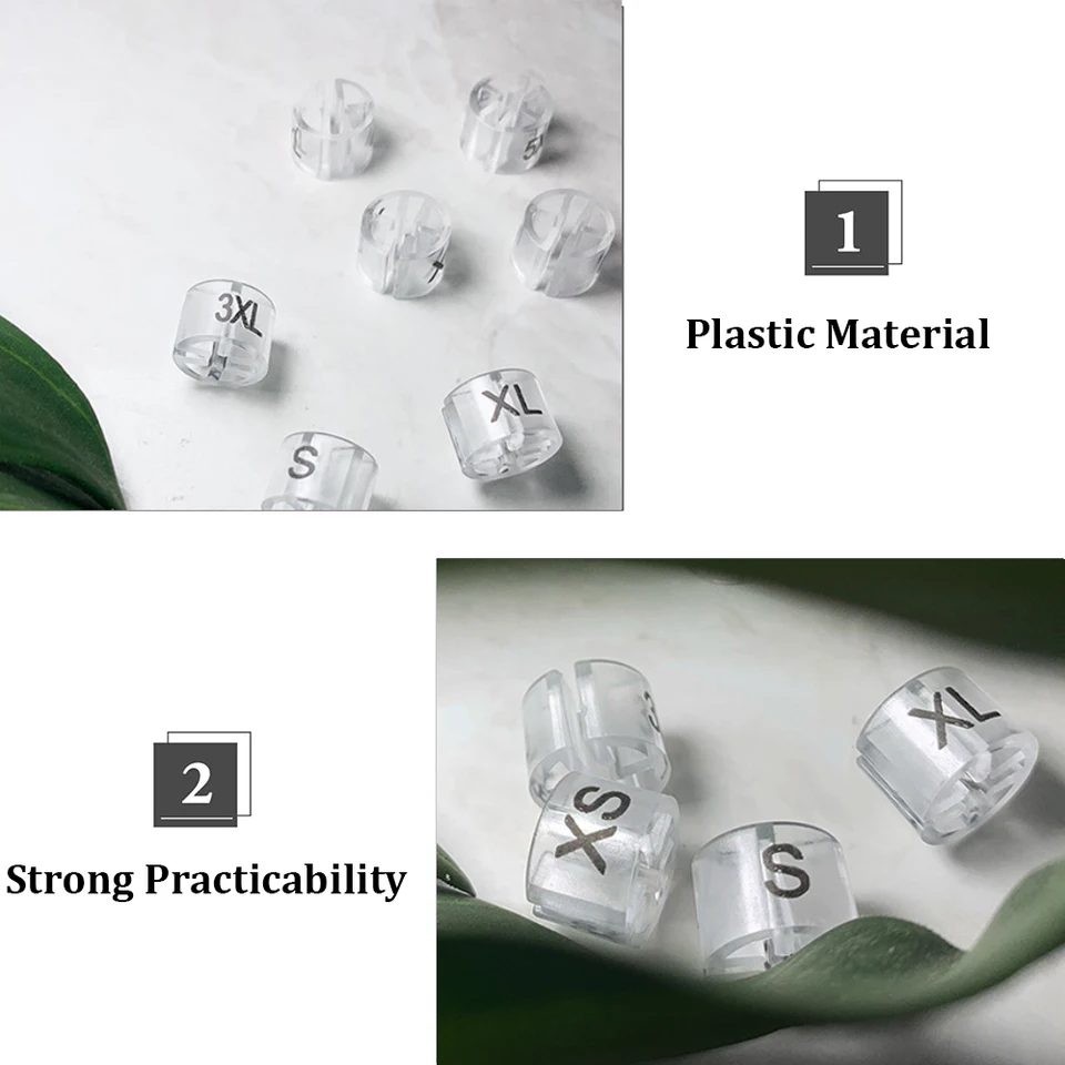 LABRIMP 300 Pcs Plastic Hanger Size Tags - XXS To 5XL, White Size Markers For Closet Or Store