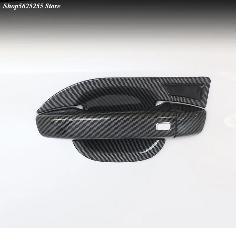 

for Toyota Harrier 2021 2022 NEW ABS Chrome Car Door Handle Protective Sticker Door Bowl Cover Carbon Fiber Protection
