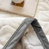 WOSTAR Soft warm plush bed sheet white coral fleece thermal bedspread quilted thicken couple luxury double bed king size 150x200 3