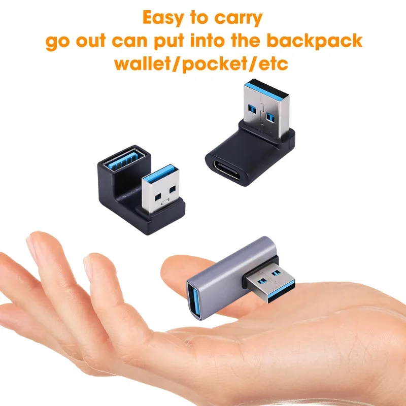 Usb용 U 자형 직각 어댑터-타입 C USB C-타입 C 어댑터 범용 L-모양 USB A Male-USB A Female 변환기