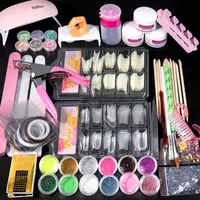 Full Acrylic Nail Kit With Nail Lamp Nail Art Decorations Tips All For Manicure Nail Kit Tools For Manicure 1