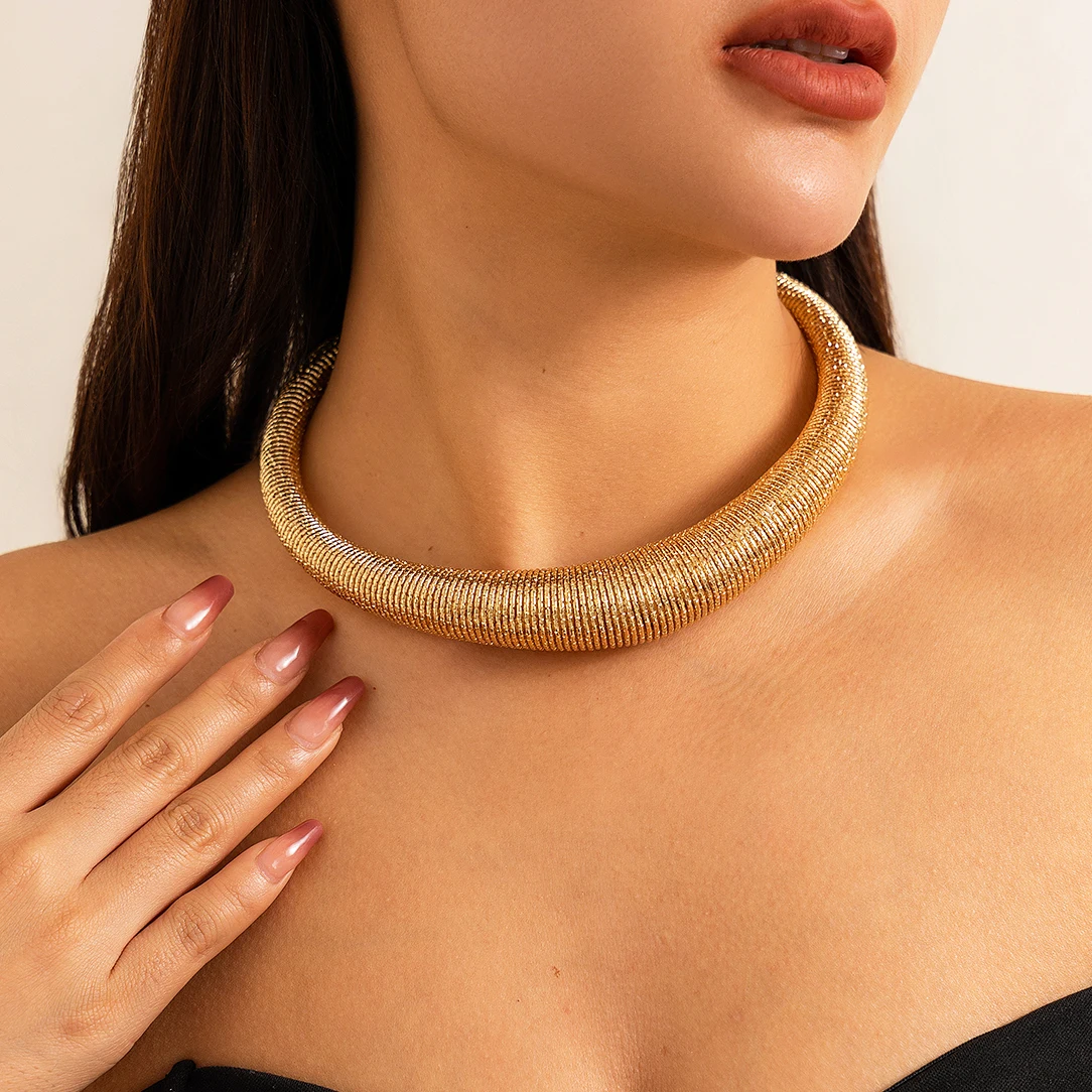 Crystal Chunky Choker Chain Gold Crystal Chunky Chain Necklace