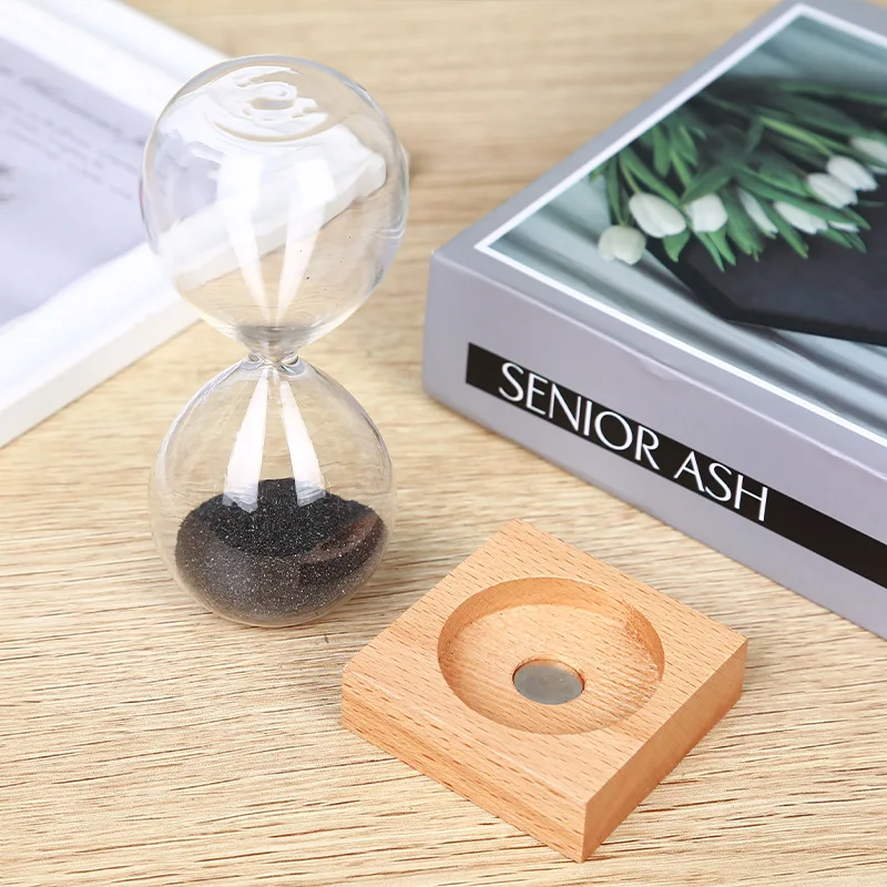 Sand Timer Liquid Hourglass Timer Colored Hourglass Magnetic Hourglass Worker Hand Blown Sand Sand Clock Timer Decorative Crafts Valentine's Day Christmas Gift Stress Relief Toys