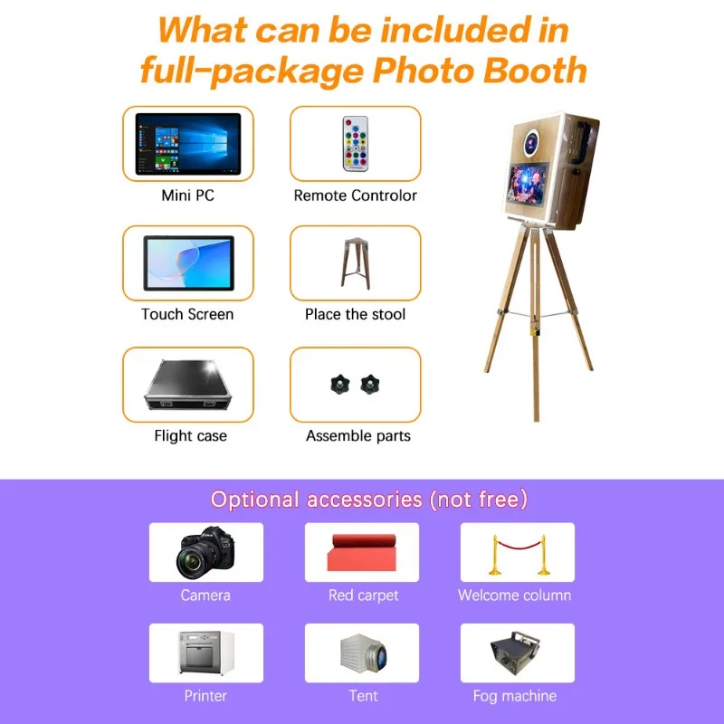 Instant Camera Wedding Party Rental Photo Booth Win10 System Customized Photo Booth 1PC