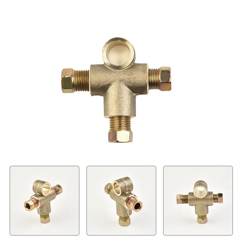 Hydraulic Brake Tee Connector 3 Way T Piece Tee Brake Pipe 3 Male Nuts Short Union Metric Accessoires