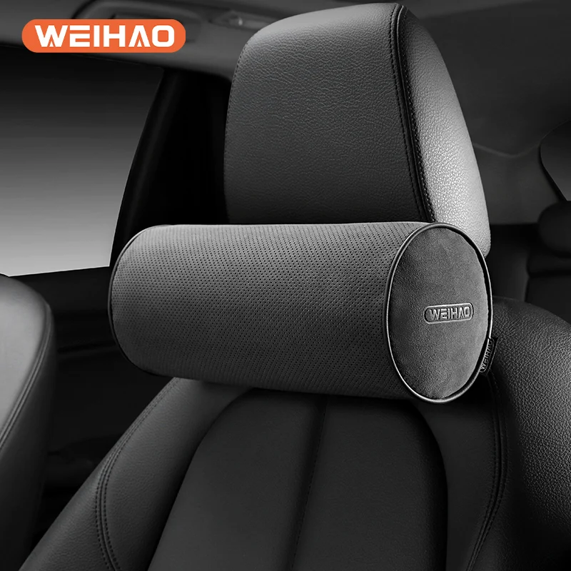 JNNJ Almohadas Reposacabezas Coche, Almohada Cervical Para Aliviar El Dolor De Cuello De Coche, Cojin Cervical Coches Para Condu, Almohada Para El Asiento Coche Con Correa Ajustable(Rojo