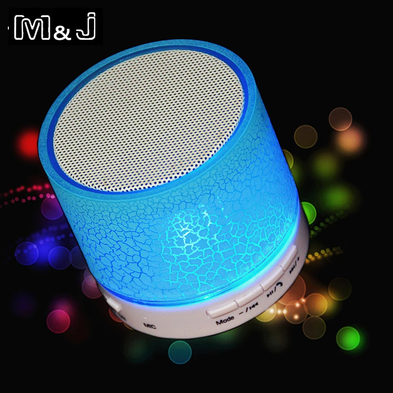 Hot Sell M&J New LED MINI Wireless Bluetooth Speaker TF USB Portable Music Sound Box Subwoofer Loudspeaker For phone PC with Mic