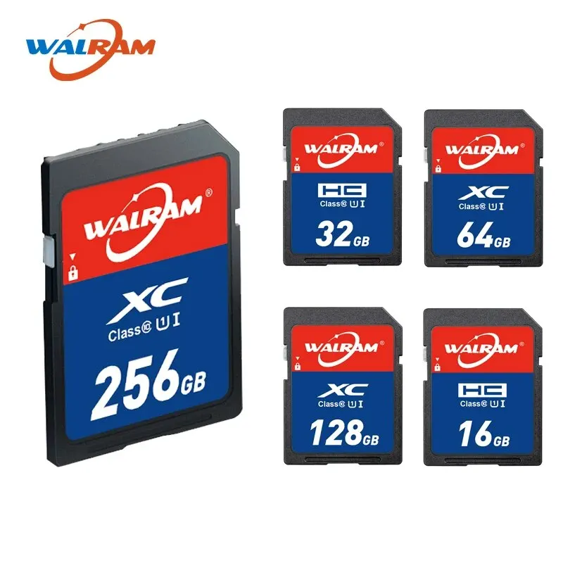 Walram SD 카드, SDXC, 클래스 10, C10, U1, 4K 미니 메모리 카드, 고속 TF SD, 카메라용 메모리 카드, 32GB, 128GB, 256GB, 16GB, 64GB