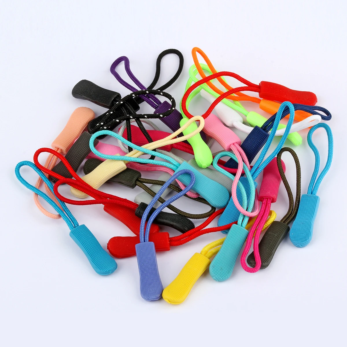 20pcs/lot PU zipper slider suitcase zipper puller Colorful Decorative Zipper Pull Cords for bags garment accessory