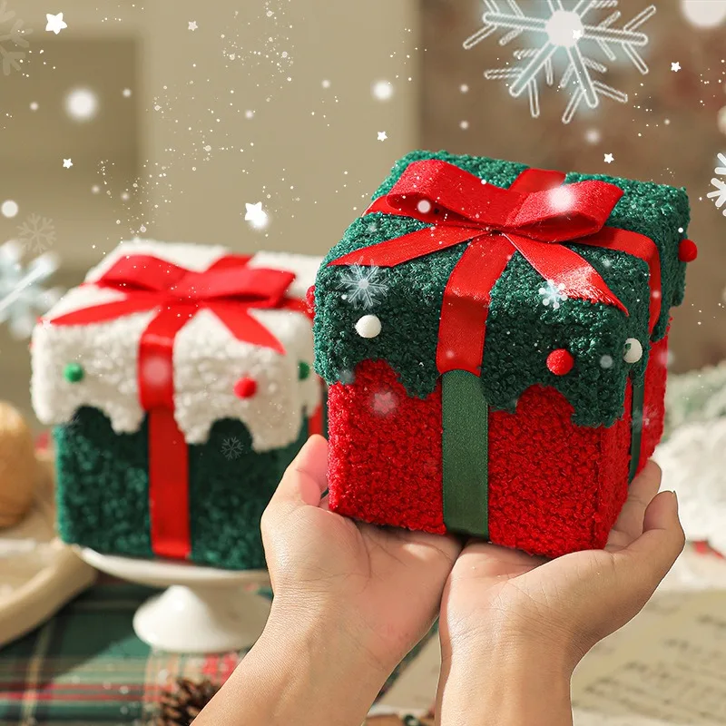 Luxury Christmas Apple Gift Box - Thickened Velvet Packaging for High-Quality Candy Gifts - Creative Holiday Decorative Box