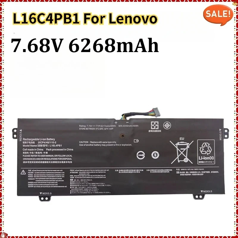 7.68V 6268mAh L16C4PB1 Laptop Battery For Lenovo Yoga 720-13IKB 720- 13IKBR 720-15IKB 730-13IKB 730-13IWL L16L4PB1 L16M4PB1