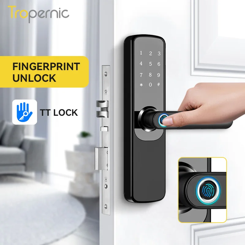 TTlock App WiFi Ak ll Parmak Izi Kap Kilidi Ak ll Bluetooth Dijital 