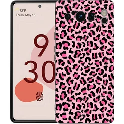 Luxury Black Soft TPU Phone Case with Pink Leopard Print Pattern - Pixel 9 (A1)